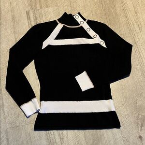 NILS Black, cream and white Striped Sweater